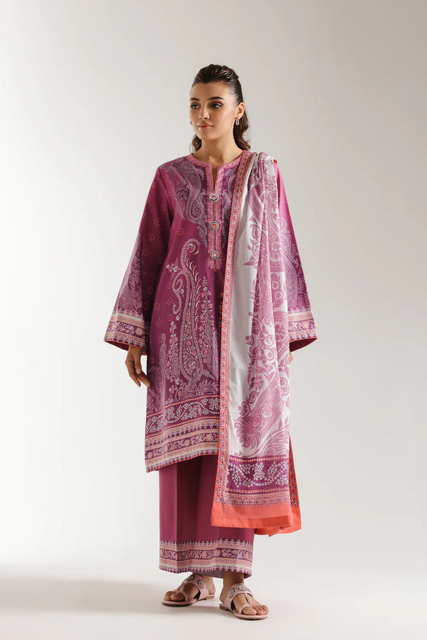 Ethnic - E0678-202-522 Three Piece Lawn Suit
