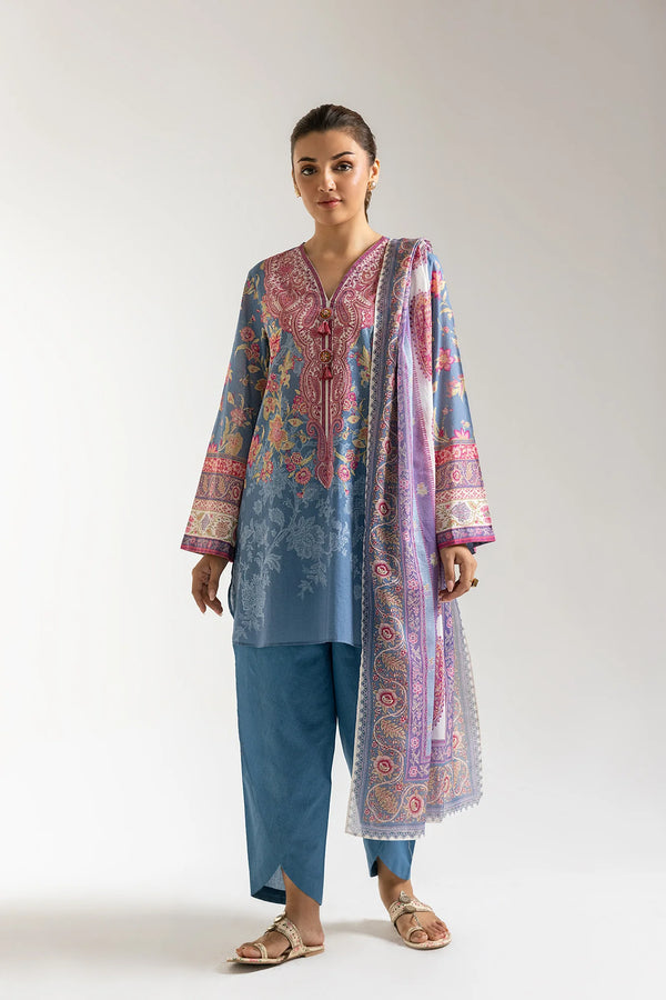 Ethnic - E0684-202-628 Three Piece Lawn Suit