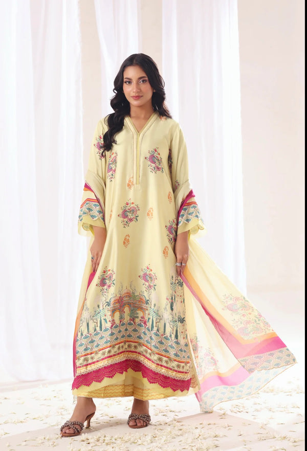 Ak by Amna Khan - Lina Three Piece Charmeuse Silk