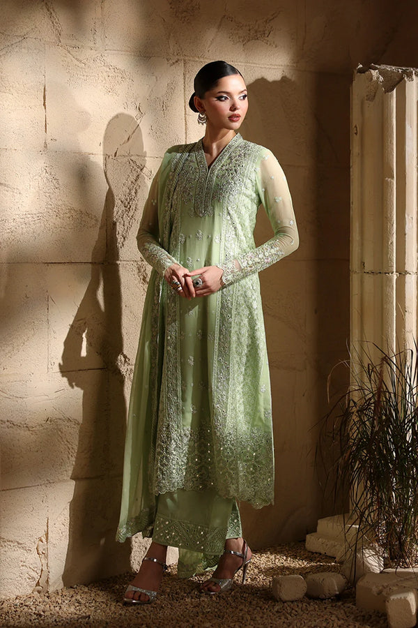Azure - Elara Three Piece Embroidered Chiffon