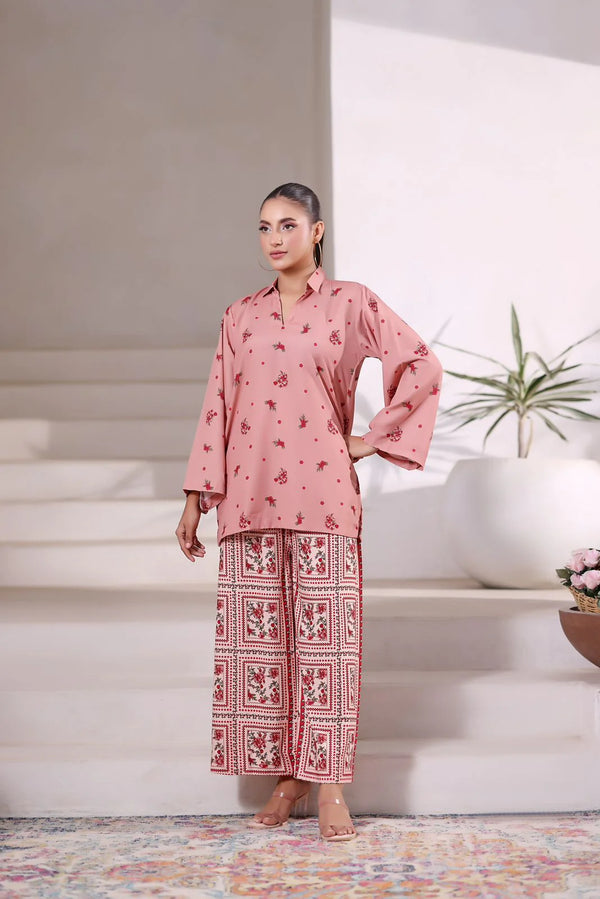 Ak by Amna Khan - Berry Cola Two Piece Polly Cambric