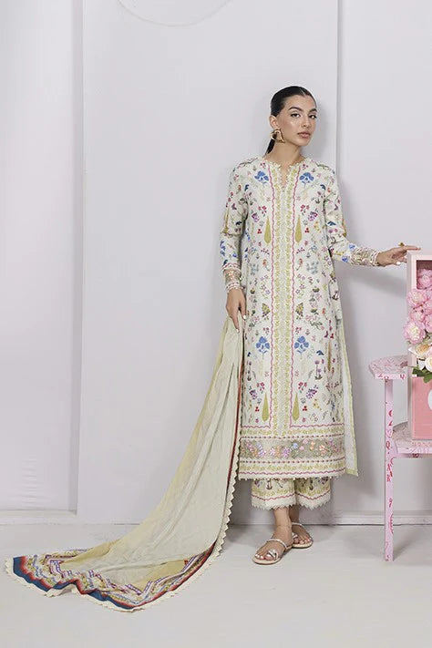 Qalamkar - EM-09A Hazel 3 Piece Lawn