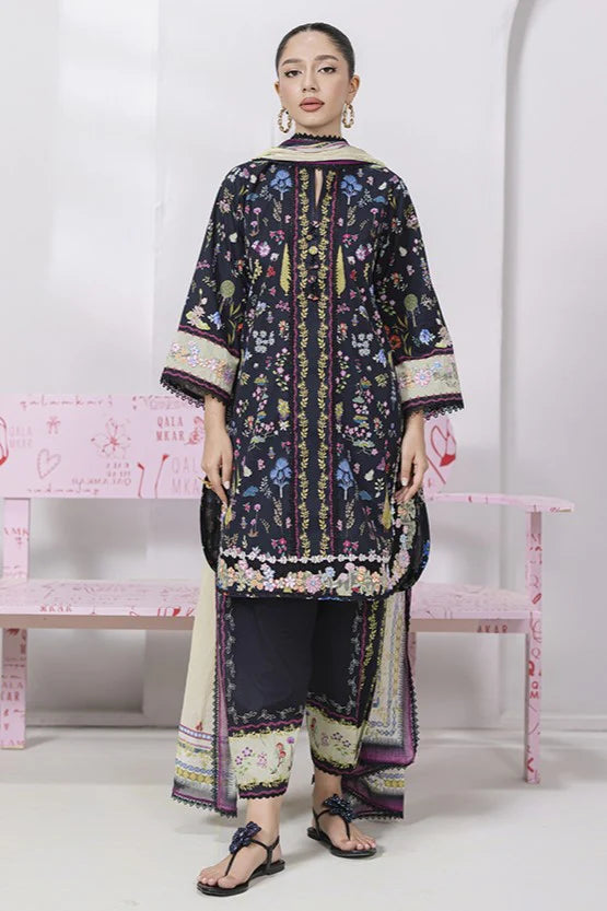 Qalamkar - EM-09B Paige 3 Piece Lawn