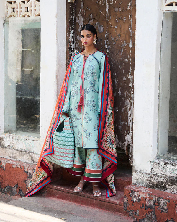 Hussain Rehar - Neelum 03 Piece Embroidered Cotton