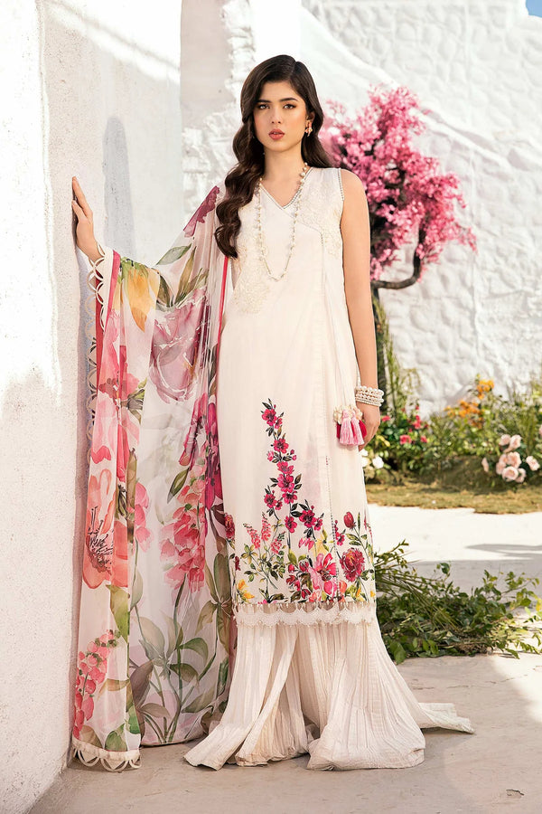 Maria B - MB-CUS25-701-B - 3 Pc Embroidered Lawn Suit