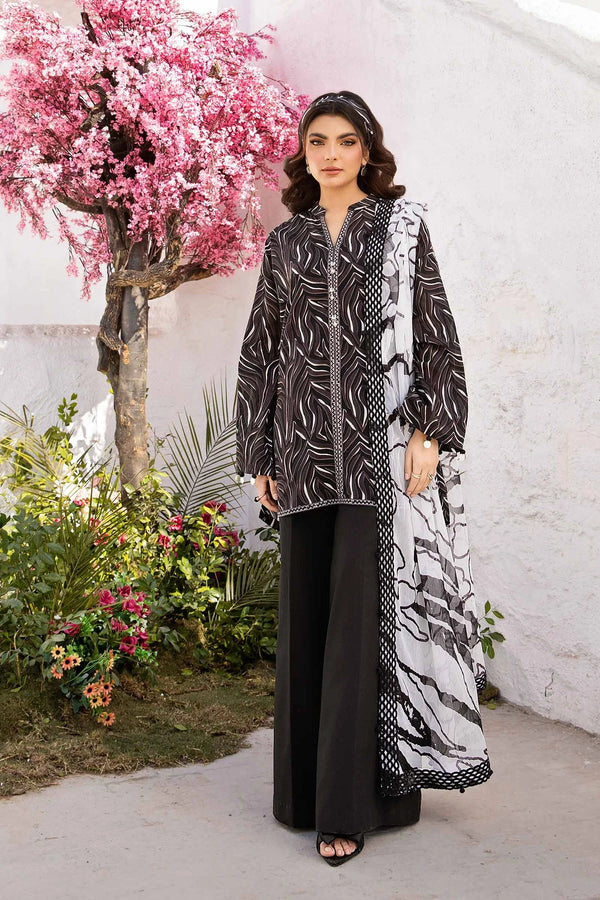 Maria B - MB-CUS25-704-B - 3 Pc Embroidered Lawn Suit