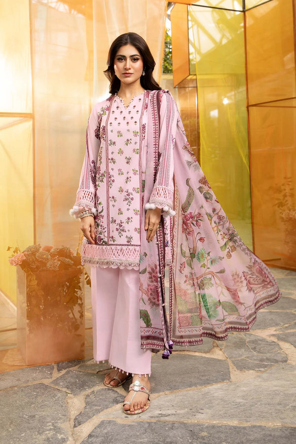 Maria B - MB-CUS25-705-B - 3 Pc Embroidered Lawn Suit