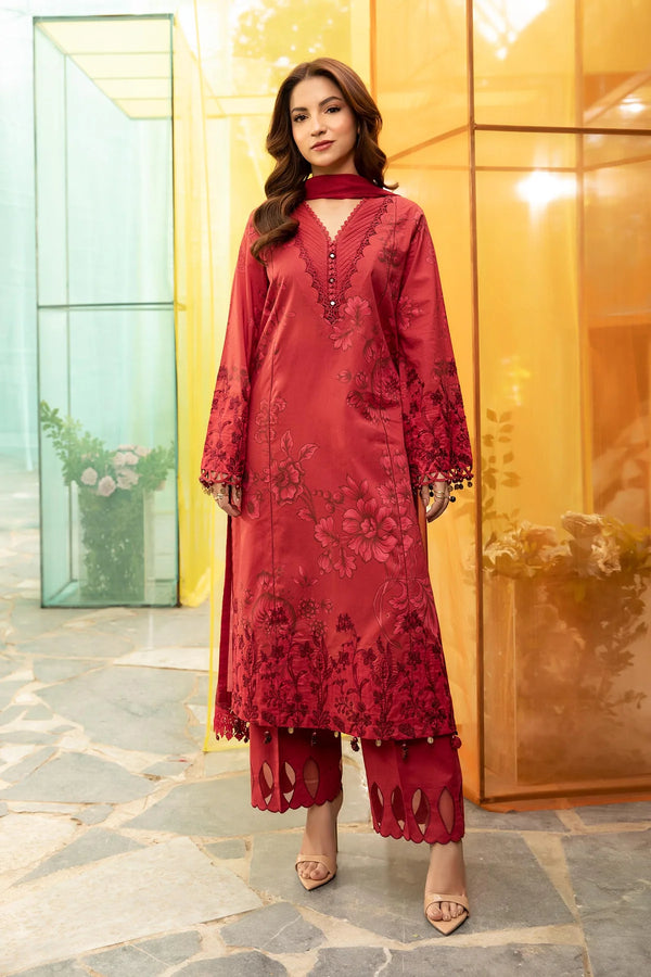 Maria B - MB-CUS25-706-A - 3 Pc Embroidered Lawn Suit