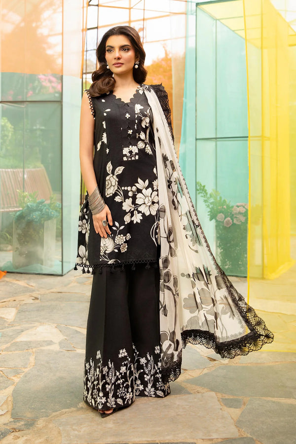 Maria B - MB-CUS25-706-B - 3 Pc Embroidered Lawn Suit