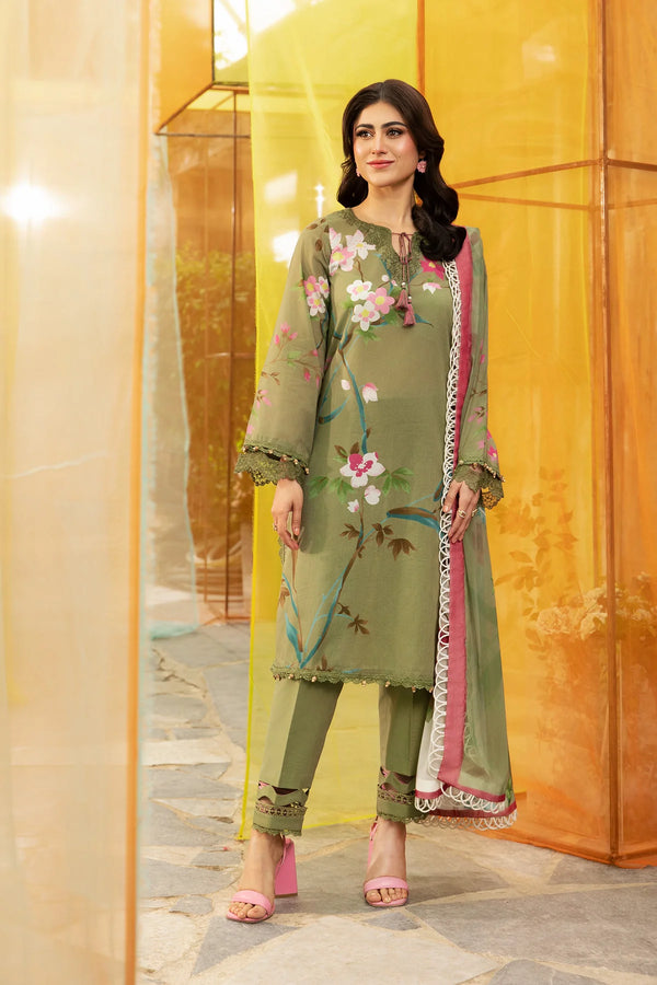 Maria B - MB-CUS25-707-A - 3 Pc Embroidered Lawn Suit