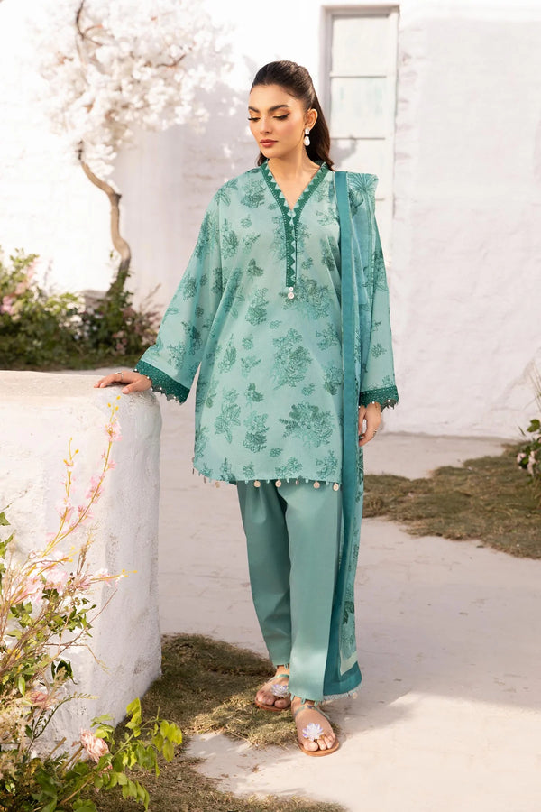 Maria B - MB-CUS25-708-B - 3 Pc Embroidered Lawn Suit