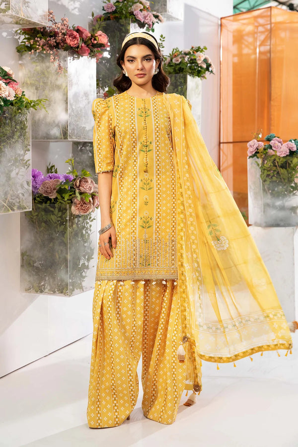 Maria B - MB-CUS25-711-A - 3 Pc Embroidered Lawn Suit