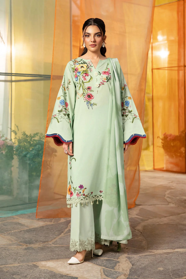 Maria B - MB-CUS25-712-B - 3 Pc Embroidered Lawn Suit