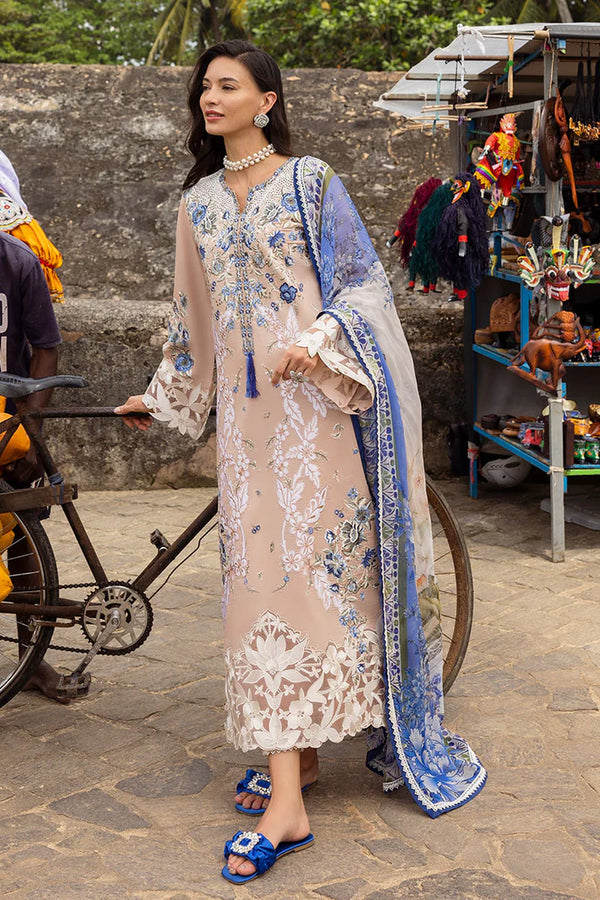 Mushq - Glistening Groove-03 Piece Chikan Embroidered Lawn