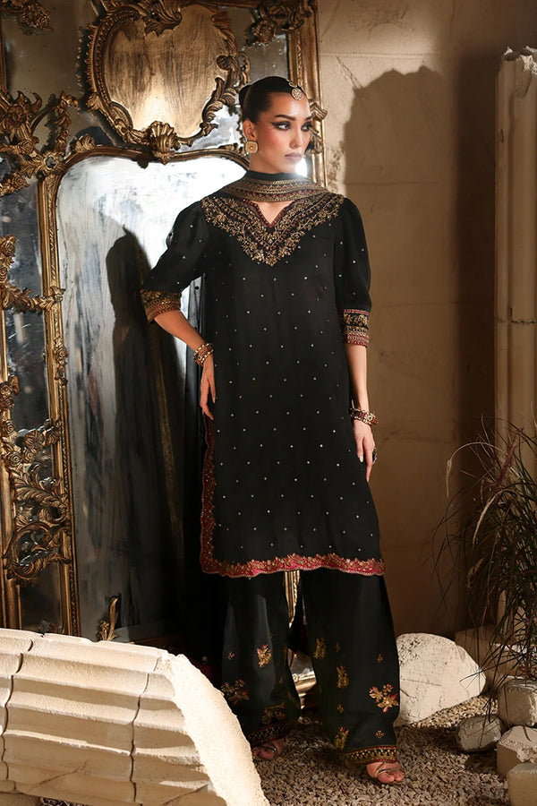 Azure - Mystere Three Piece Embroidered Chiffon