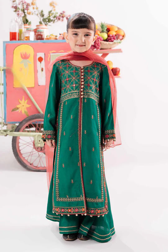 Maria B Kids - MKS-EA25-52 3 Piece Raw Silk Suit
