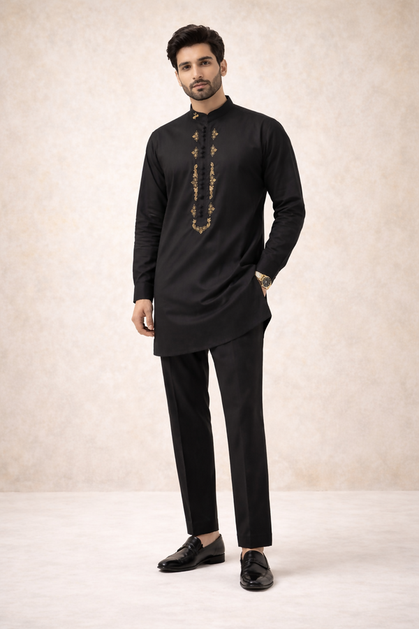 J Pardesi - Black Emperor Kurta Pajama