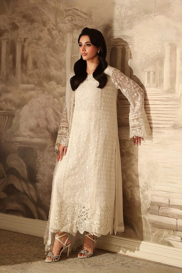 Azure - Pearl Whisper Three Piece Embroidered Chiffon