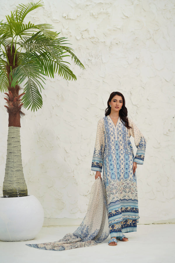 Ak by Amna Khan - Aura Three Piece Polly Cambric