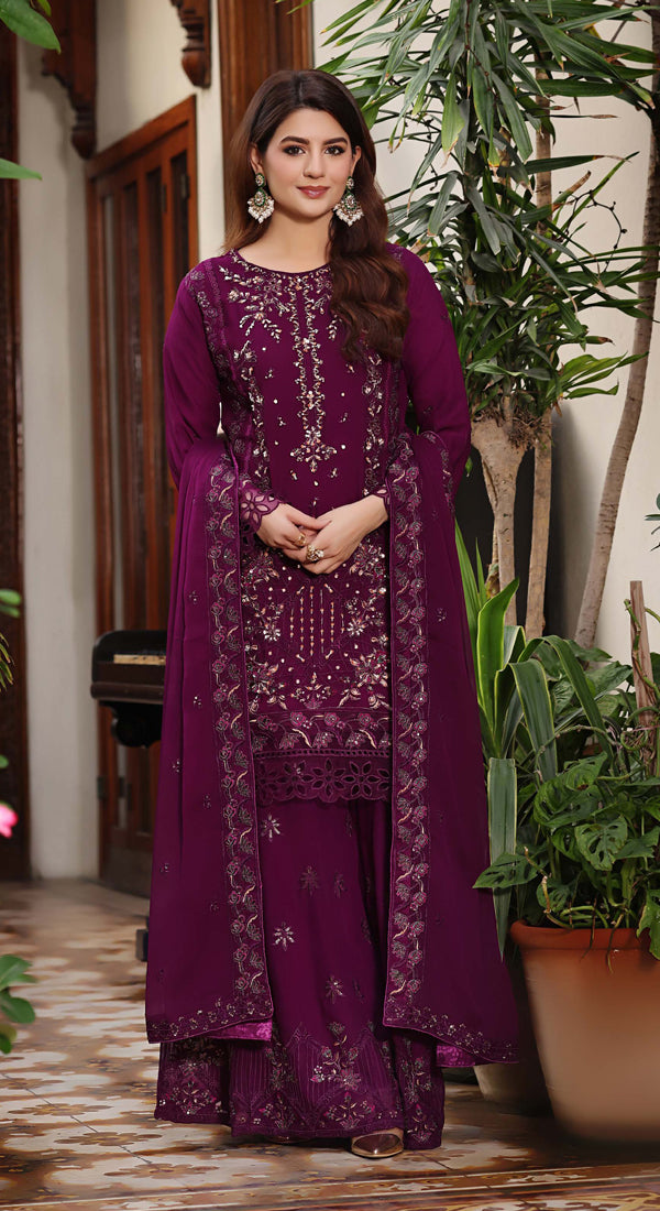 strapless open back dress Luxury Heavy Embroidered EID Lawn Dress with Digital Print Silk Dupatta –  Best Price Online in Pakistan main image 1