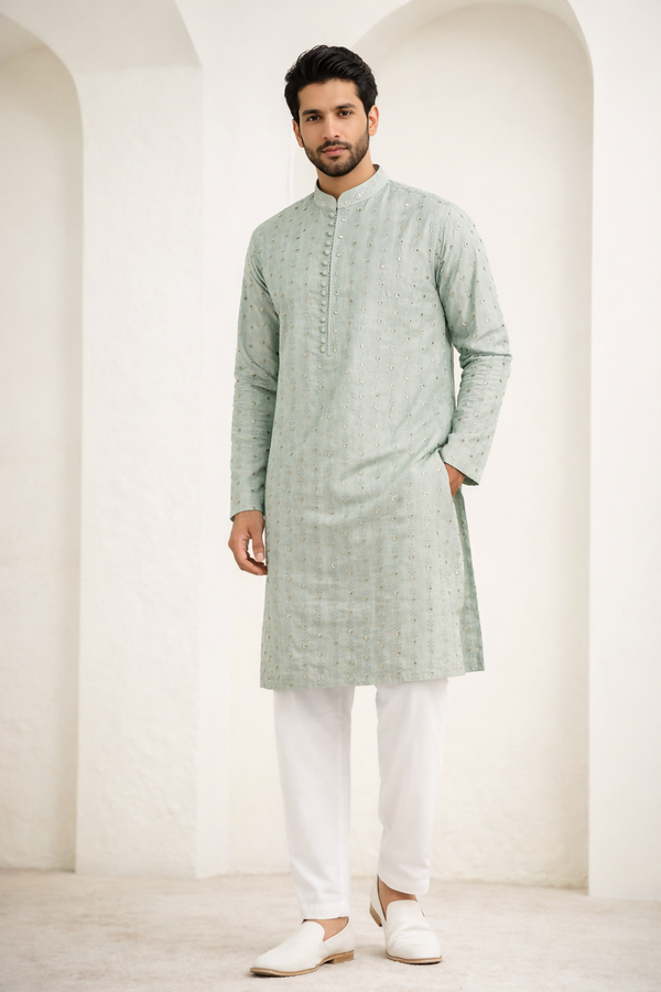 J Pardesi - Mint Mist Kurta Pajama