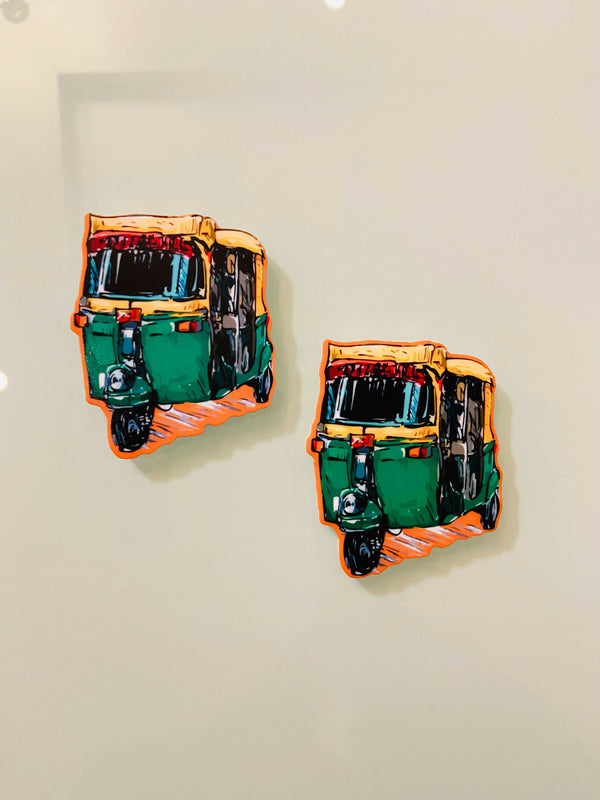 Gul Khan Green Rickshaw Fridge Magnet