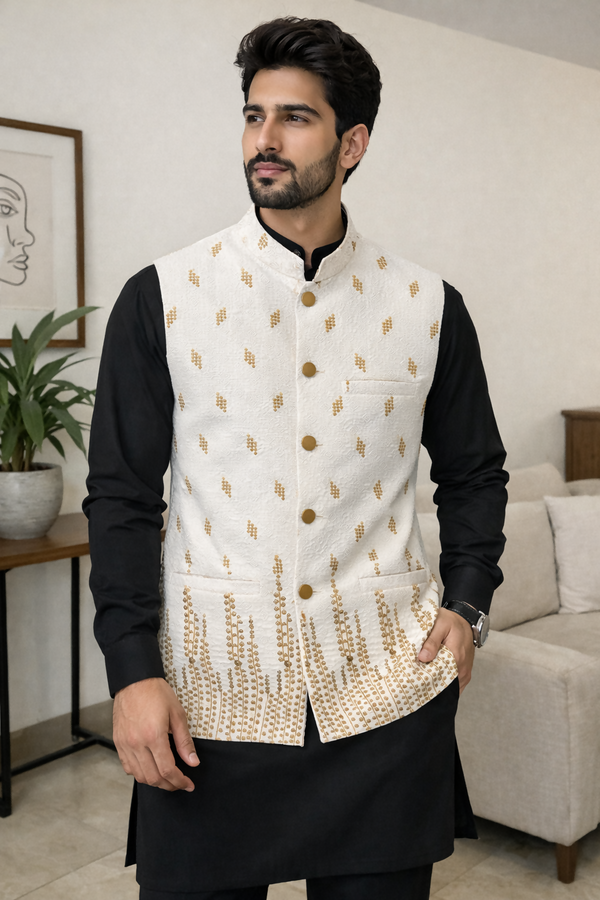 Pakistani Waistcoat for Men – Buy Men Waistcoats Online – String & Thread