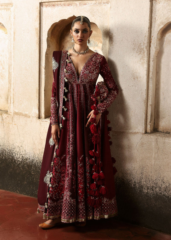 Hussain Rehar - D-750 - Gulnar Three Piece Embroidered Korean Raw Silk