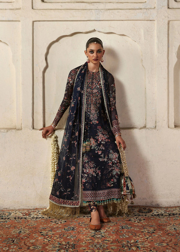 Hussain Rehar - D-752 - Rabab Three Piece Embroidered Chiffon